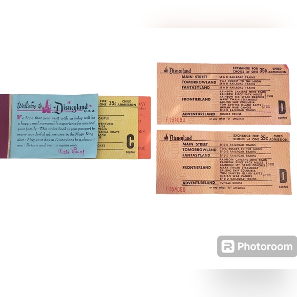 Disney Other - 1961 Disneyland Jumbo Ticket Book